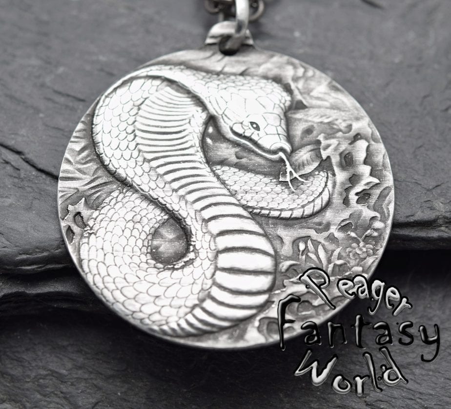 Cobra~Snake~Engraved Pendant